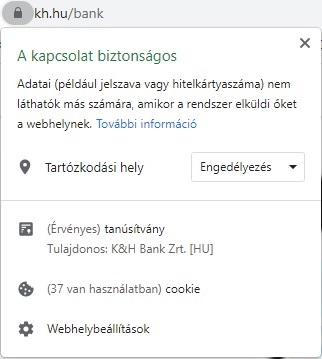 K&H biztonságos weboldal