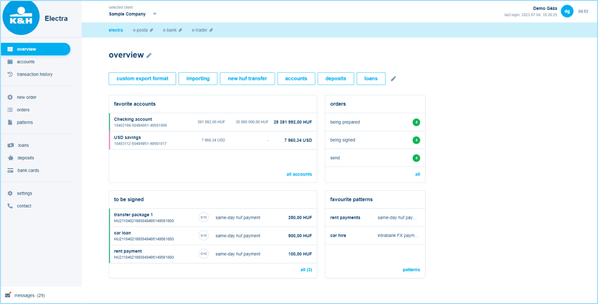 K&H web Electra overview
